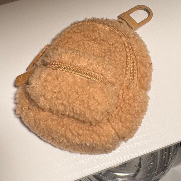 Tan Fuzzy Mini Backpack - Picture 1 of 4